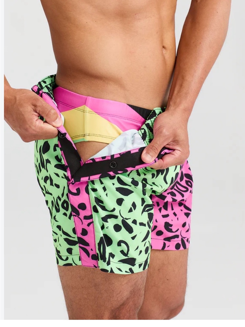 Chubbies Men's 5.5" Swim Trunks M
NWOT Side Snap Tear-Away Neon Leopard Print